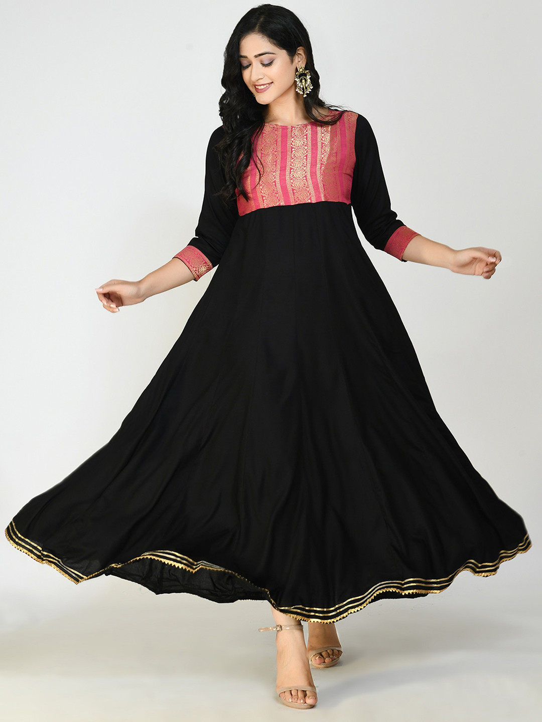 

Altiven Women Black Anarkali Kurta