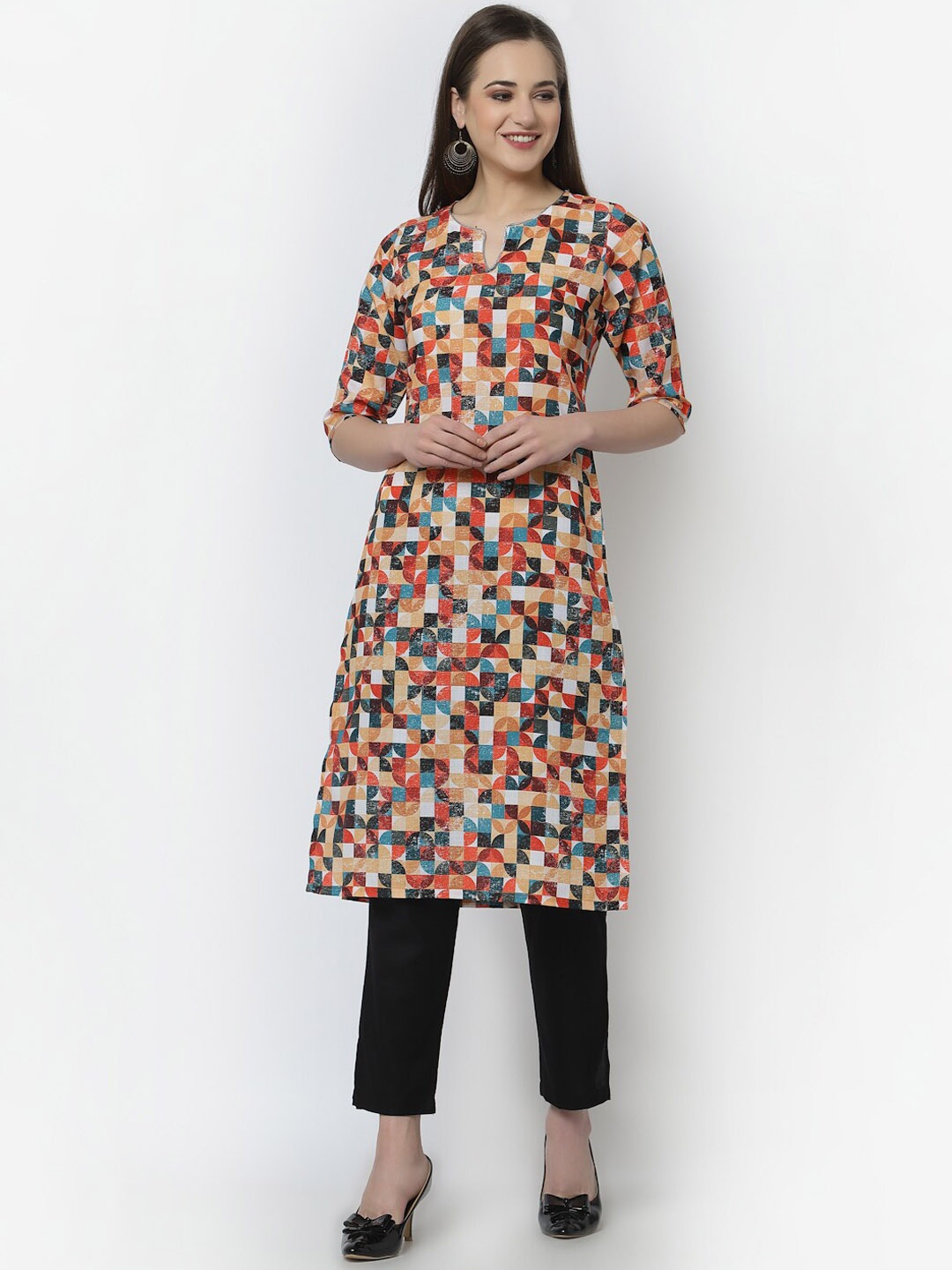

Altiven Women Multicoloured Floral Printed Kurta, Multi