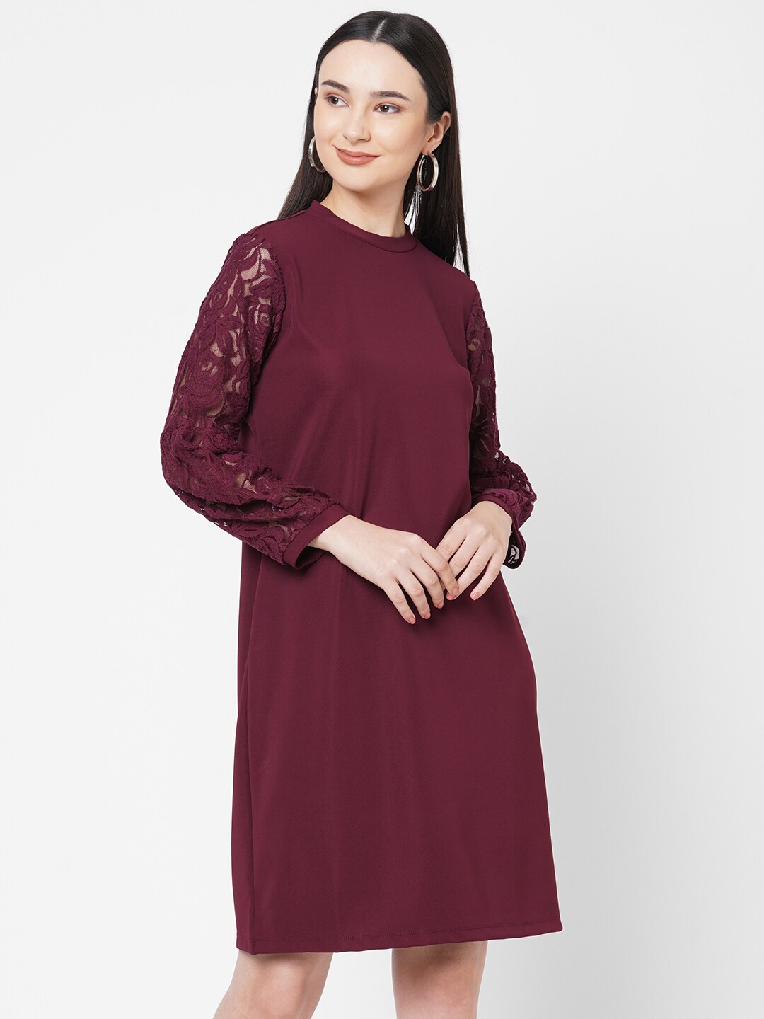 

109F Maroon Sheath Dress