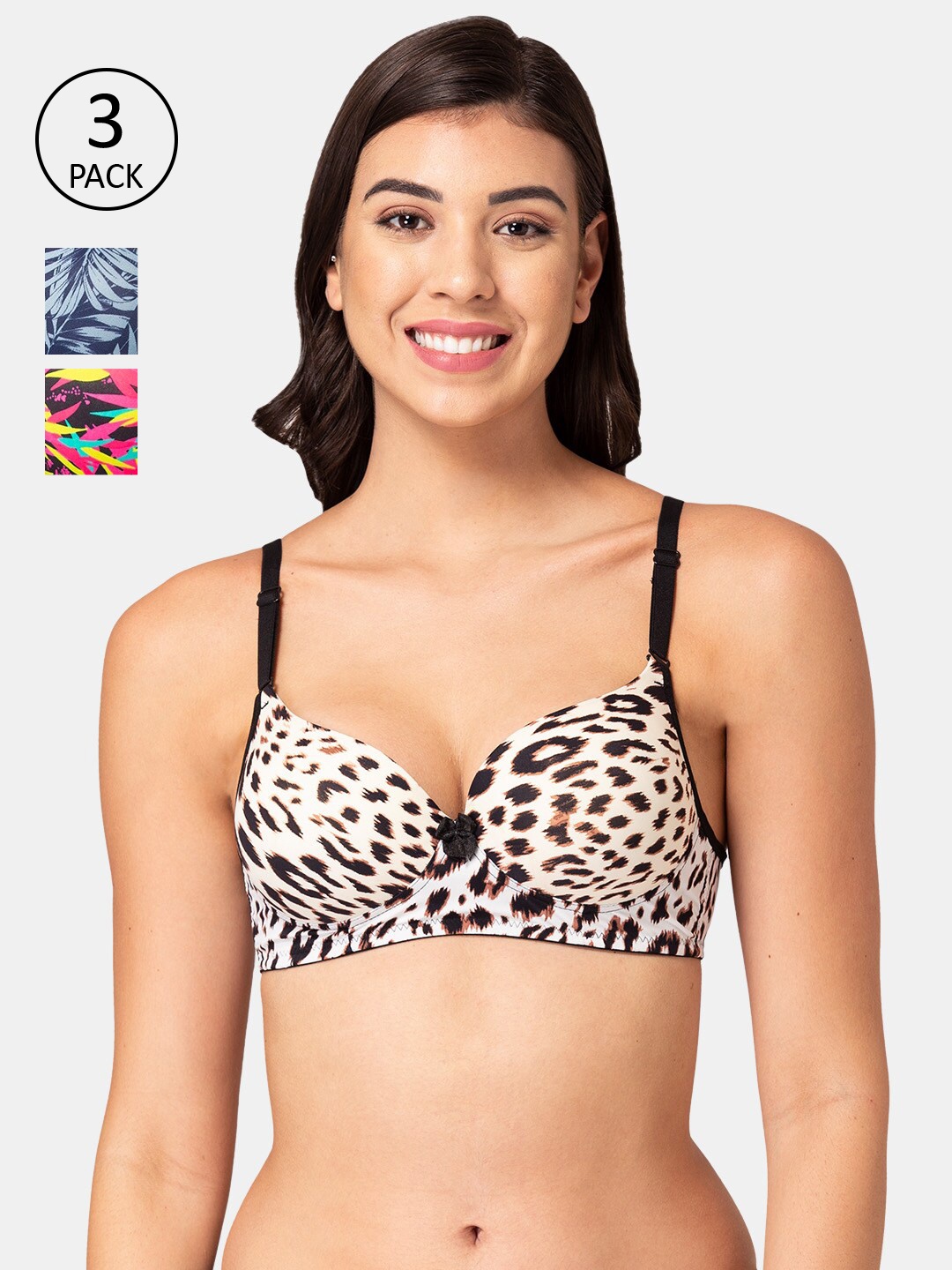 

Tweens Pack Of 3 Abstract Bra Heavily Padded TW-3PC-15256-15261-15263, White
