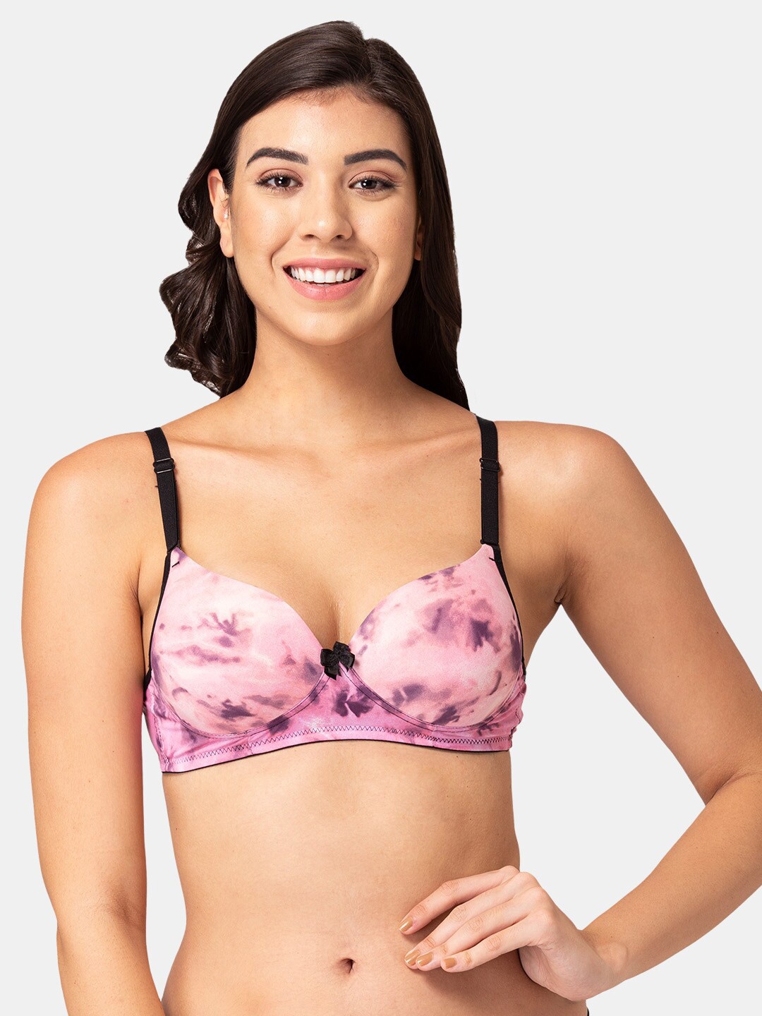 

Tweens Women Pink & Black Heavily Padded T-Shirt Bra