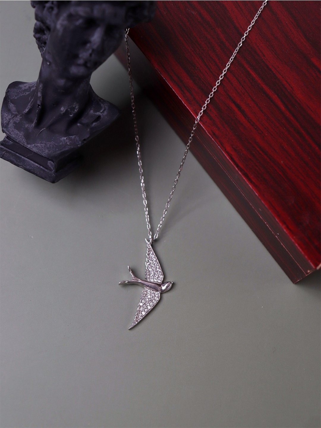 

CURIO COTTAGE Pure Silver Bird of Paradise Necklace
