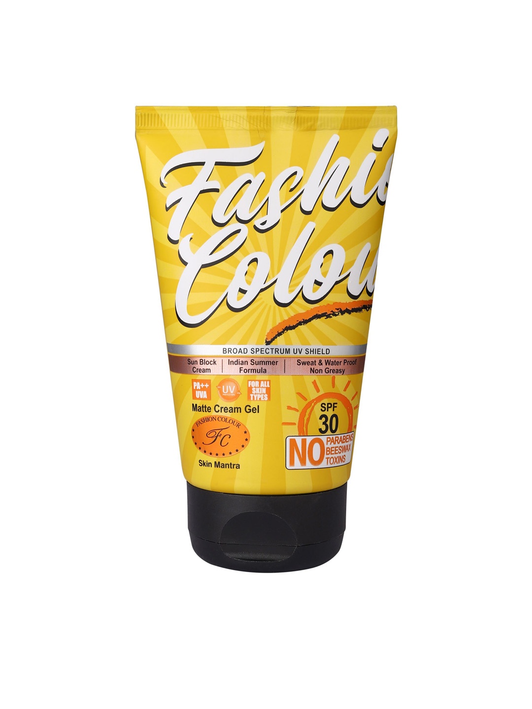 

Fashion Colour SPF 30 PA++ Sun Block UV Protection Matte Cream Gel - 130 g, Yellow