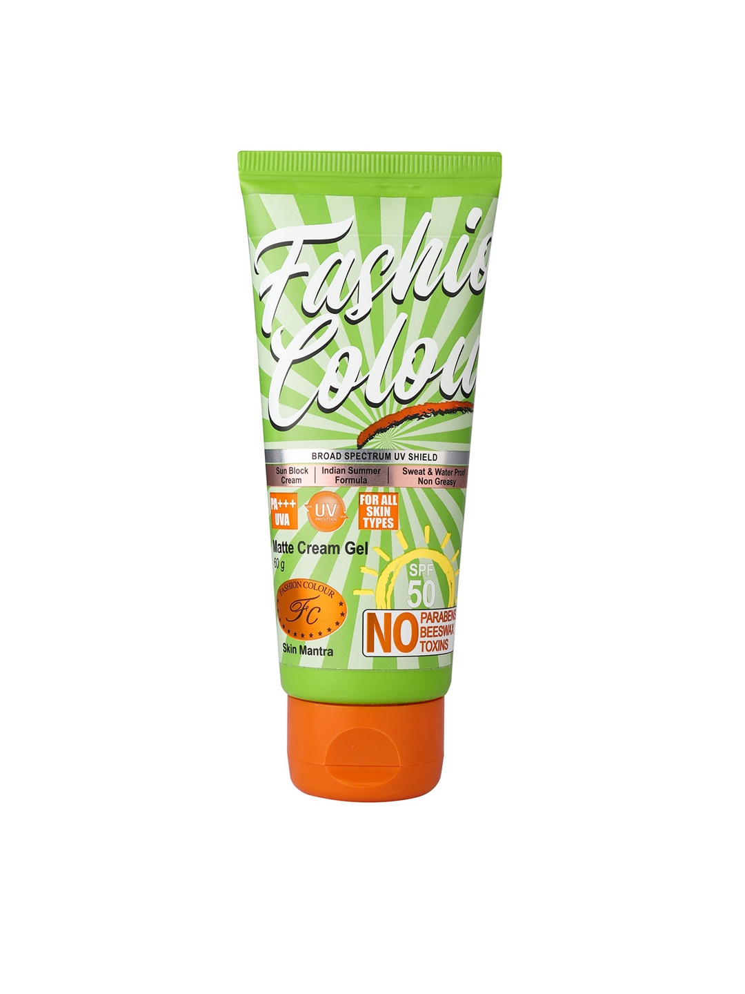 

Fashion Colour SPF 50 Sun Block UV Protection Matte Cream Gel - 60 g, Green