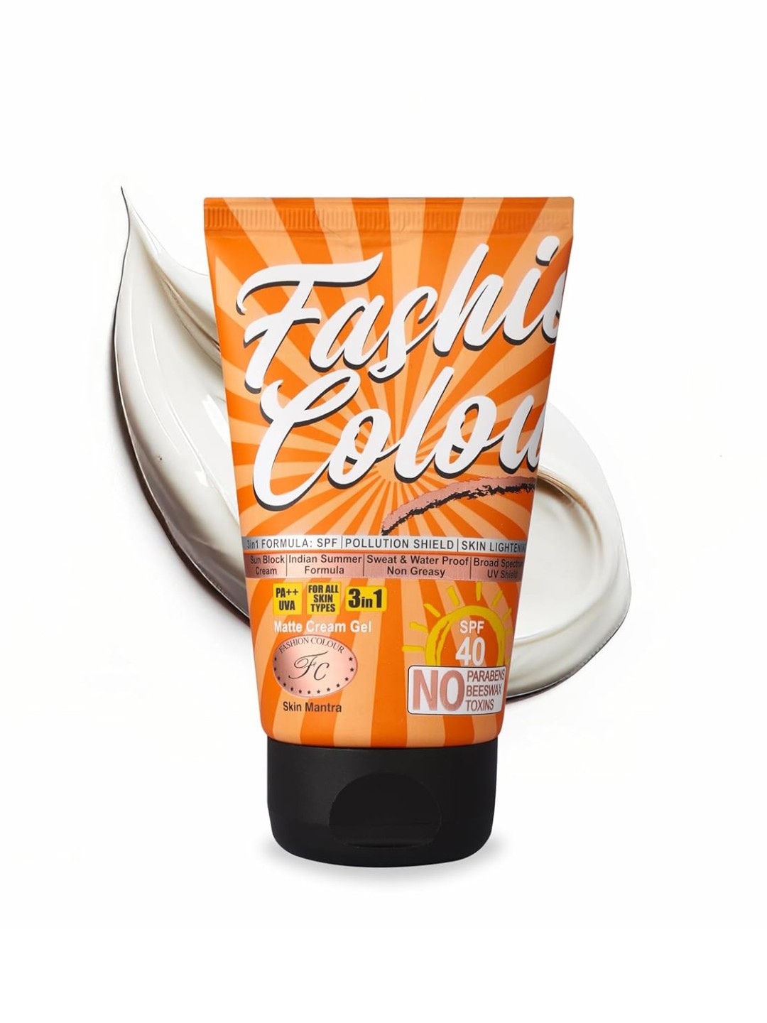 

Fashion Colour SPF 40 Sun Block 3-In-1 Matte Cream Gel - 130 g, Orange