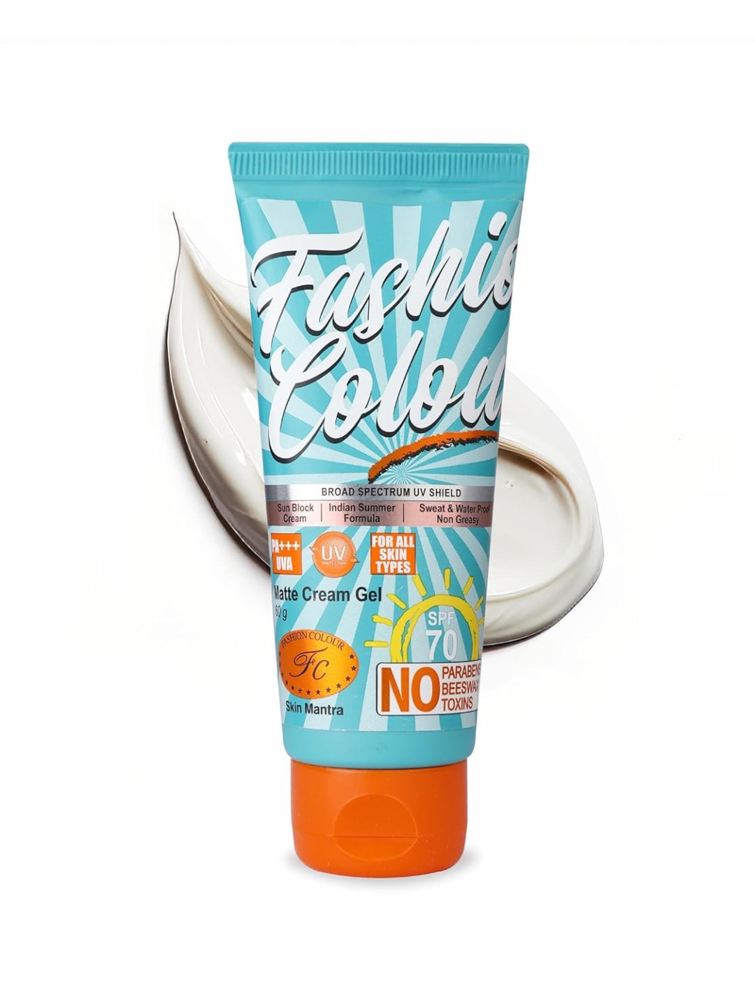 

Fashion Colour Sun Block & Protection Sunscreen SPF70 PA+++ - 60g, Blue