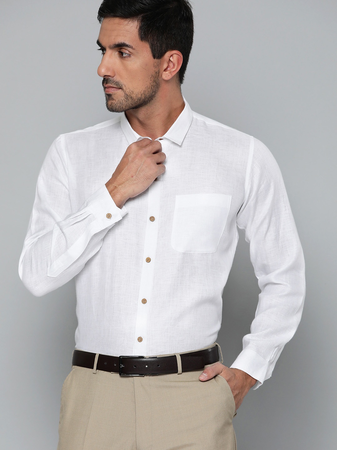 

DENNISON Men White Smart Slim Fit Formal Shirt
