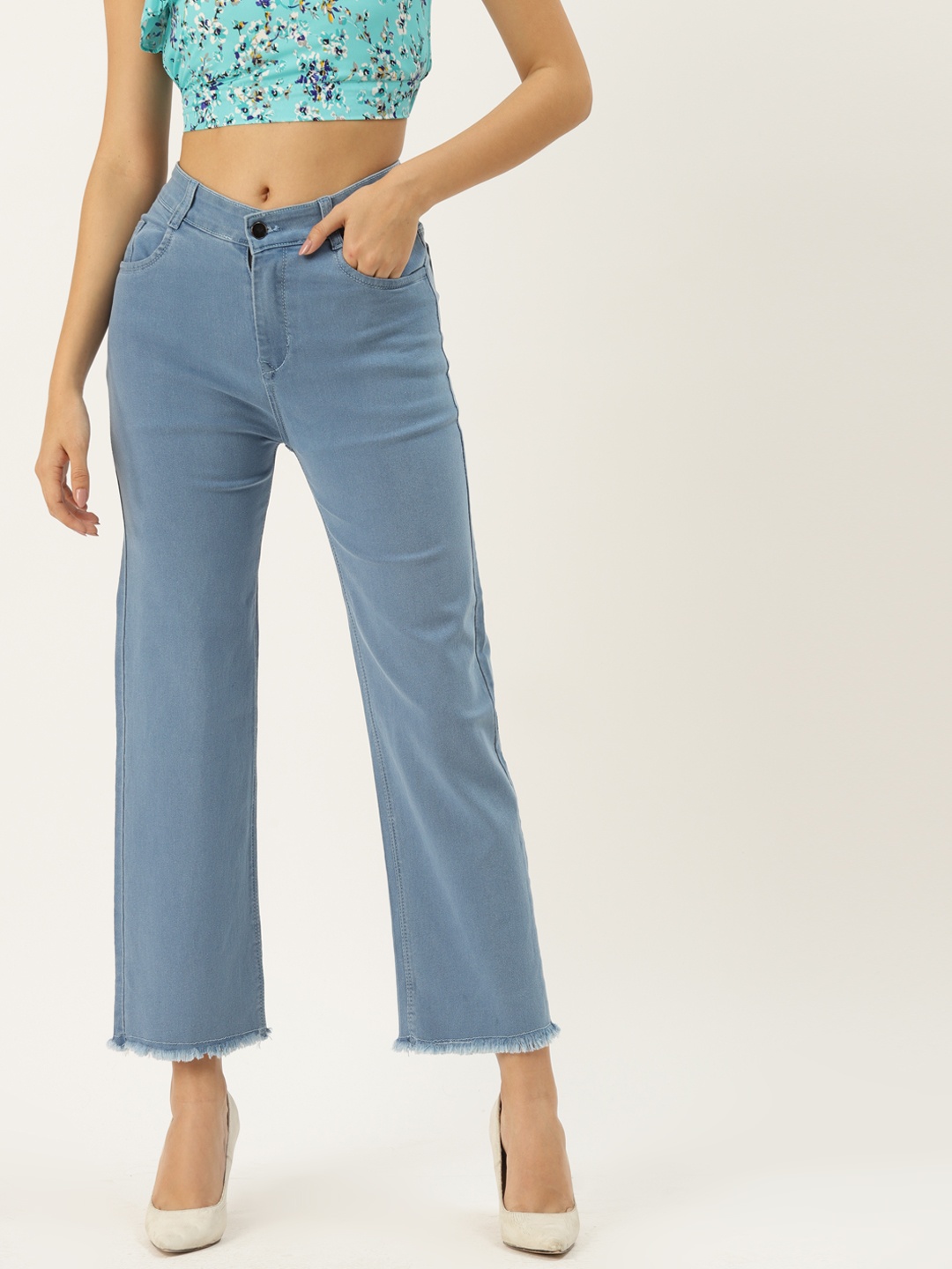 

PARIS HAMILTON Women Blue Straight Fit Stretchable Jeans