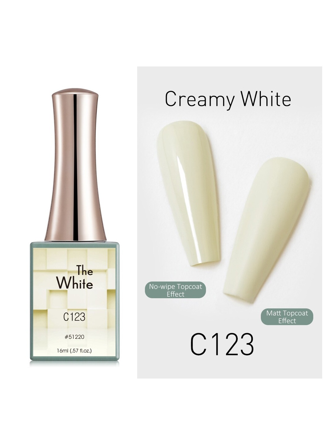 

CANNI White Series UV LED Nail Gel Polish - C123, Off white