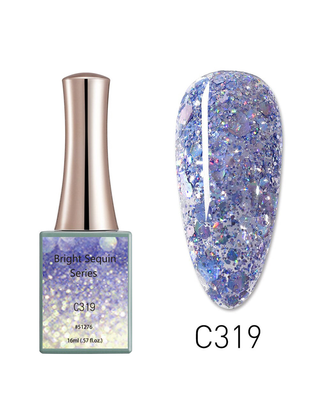 

CANNI Bright Sequin Series UV LED Gel Nail Polish - C319, Blue