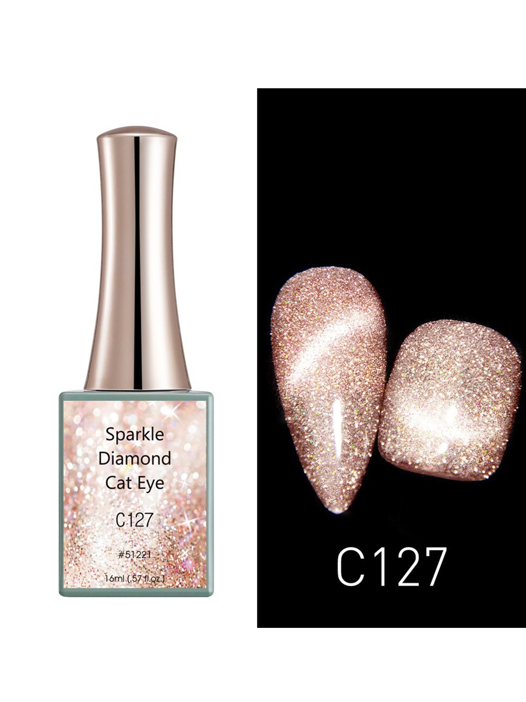 

CANNI Sparkle Diamond Cat Eye Series UV Gel Nail Polish - C127, Pink