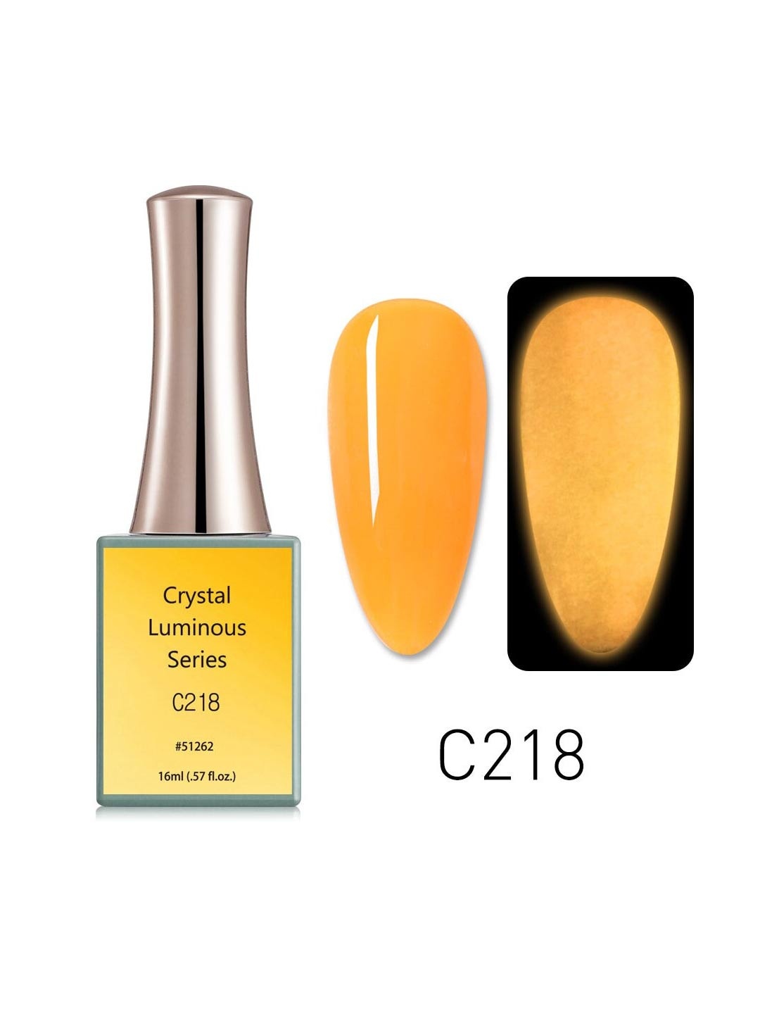 

CANNI Crystal Luminous Series UV LED Gel Nail Polish - C218, Orange