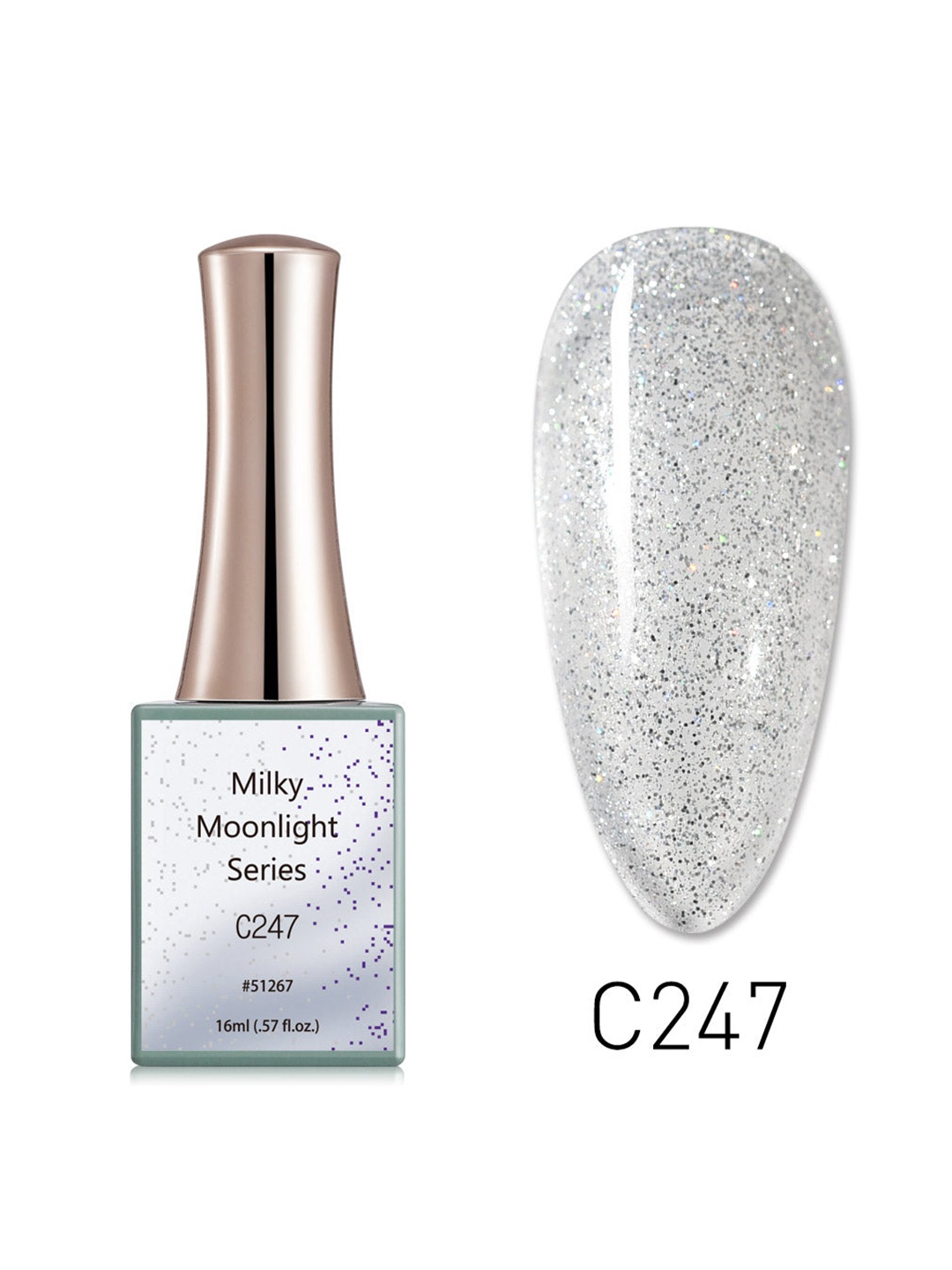 

CANNI Milky Moonlight Series UV LED Gel Nail Polish - C247, Silver