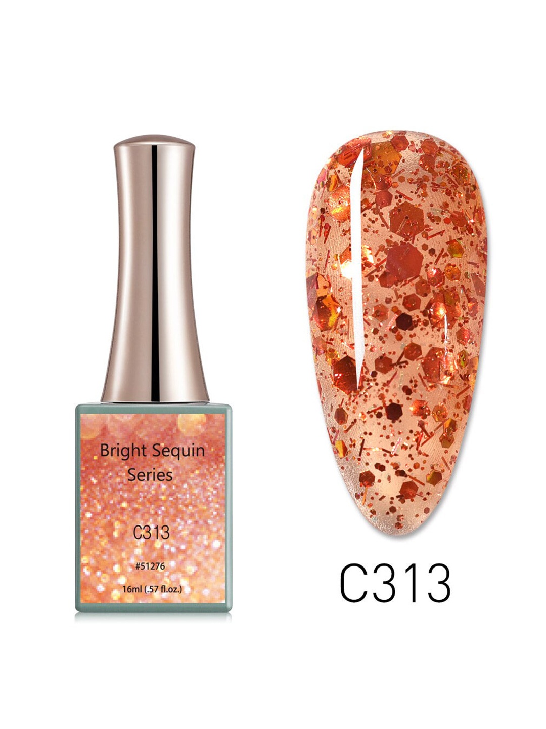 

CANNI Bright Sequin Series Nail Gel Polish - C313 16 ml, Multi