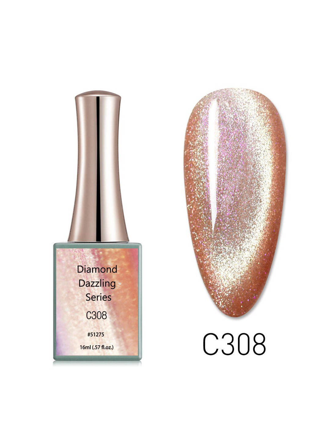 

CANNI Diamond Dazzling Series Nail Gel Polish - C308 16 ml, Multi
