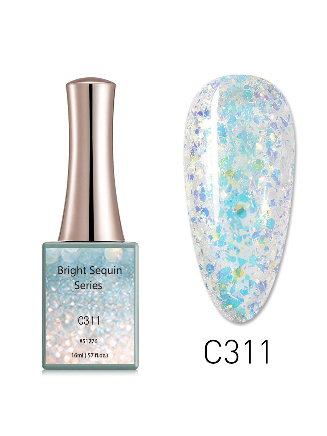 

CANNI Bright Sequin Series Nail Gel Polish - C311 16 ml, Multi