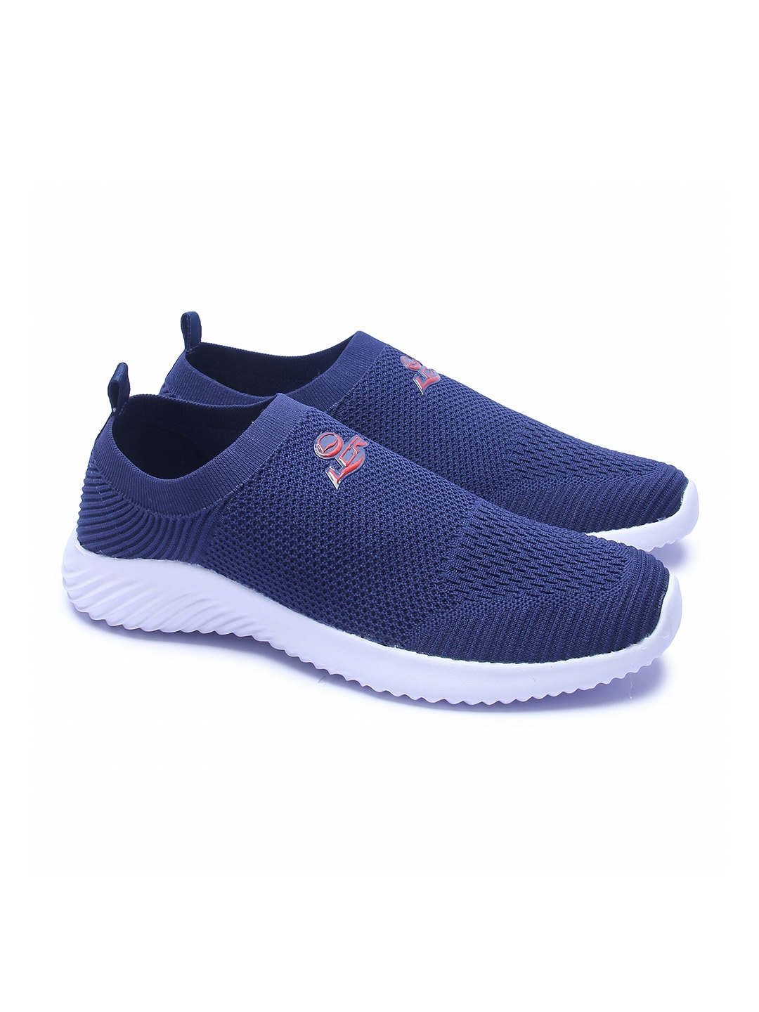 

Lancer Men Navy Blue & White Textile Running Non-Marking Shoes