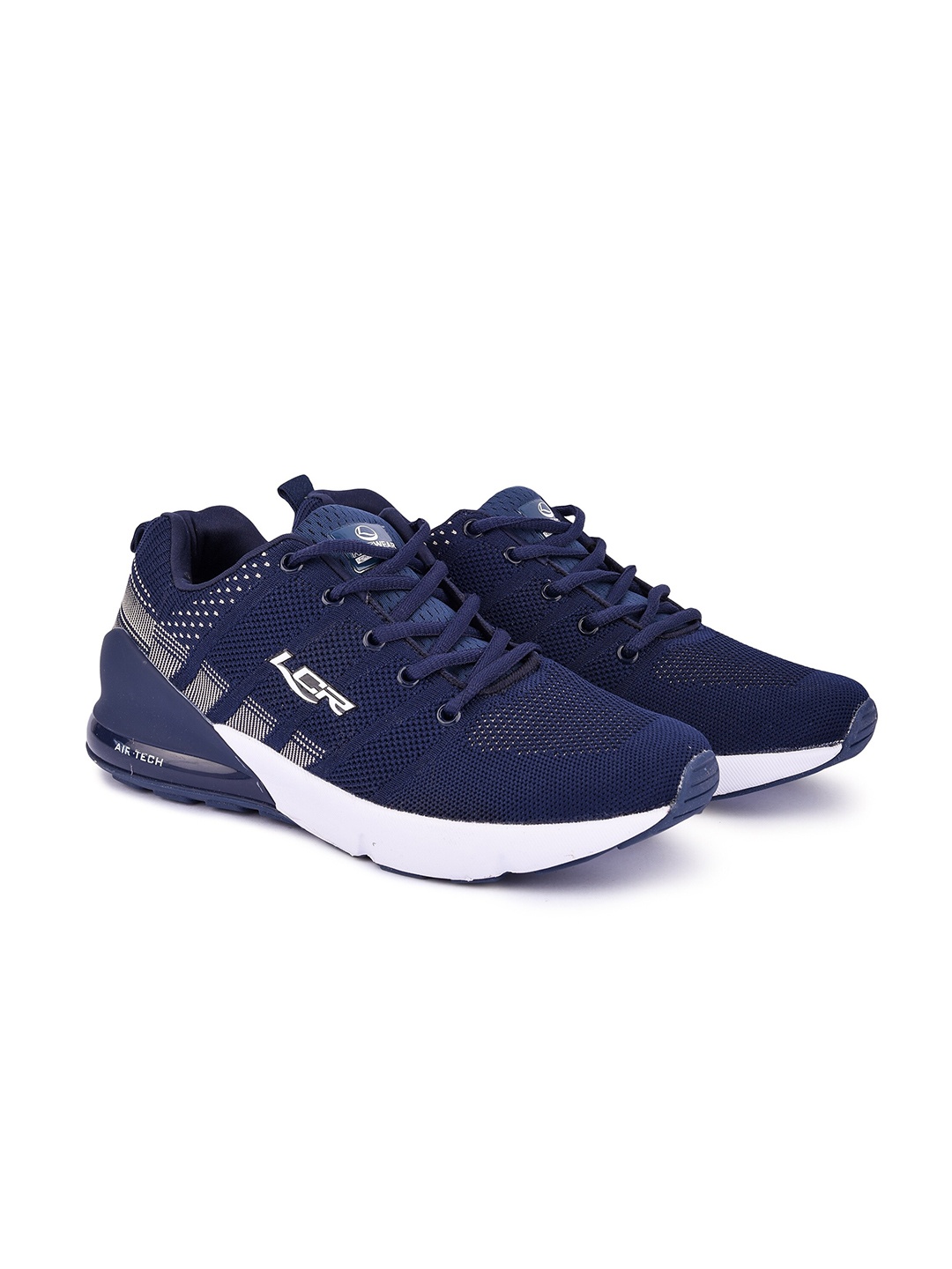 

Lancer Men Navy Blue & White Textile Running Non-Marking Shoes