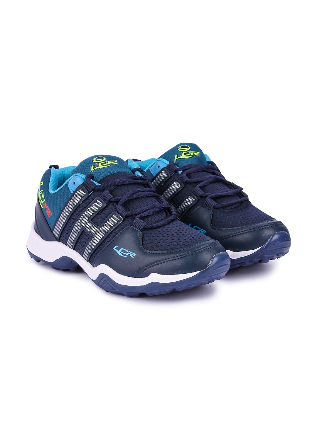 

Lancer Men Navy Blue & White Textile Running Non-Marking Shoes