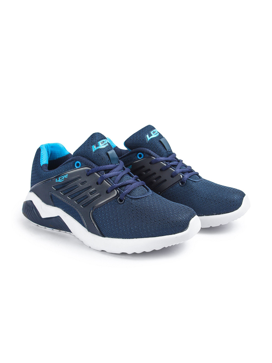 

Lancer Men Navy Blue & White Textile Running Non-Marking Shoes