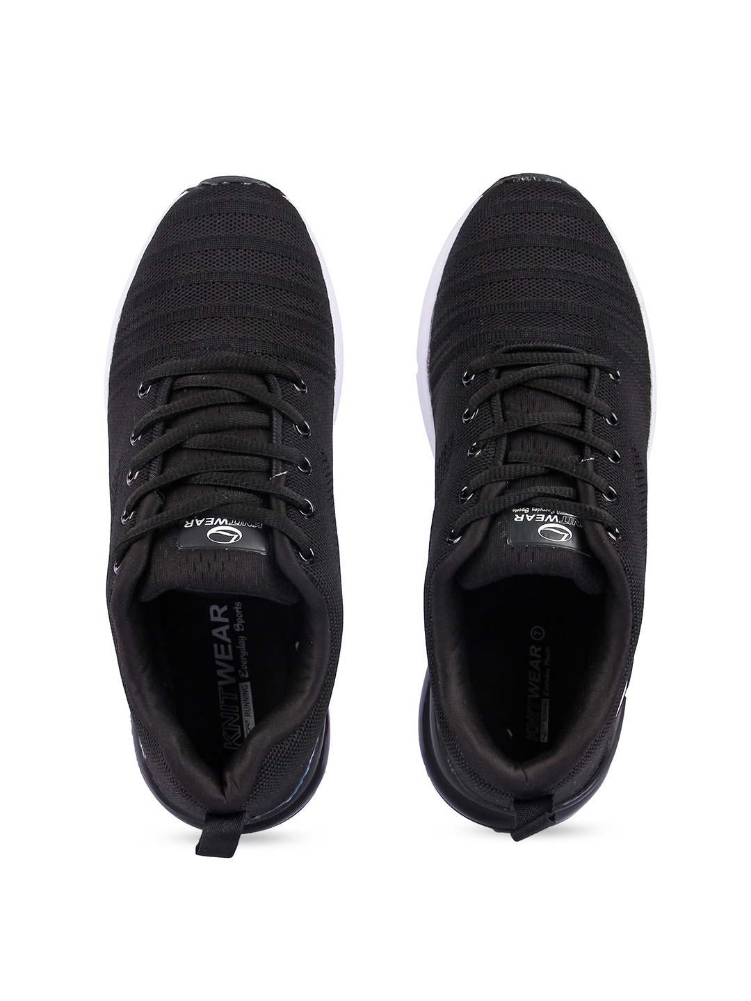 

Lancer Men Black & White Textile Running Non-Marking Shoes