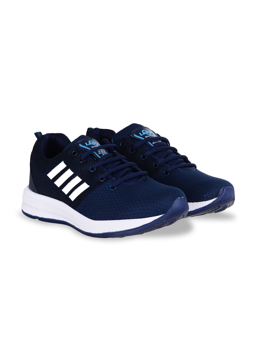 

Lancer Men Navy Blue & White Textile Running Non-Marking Shoes