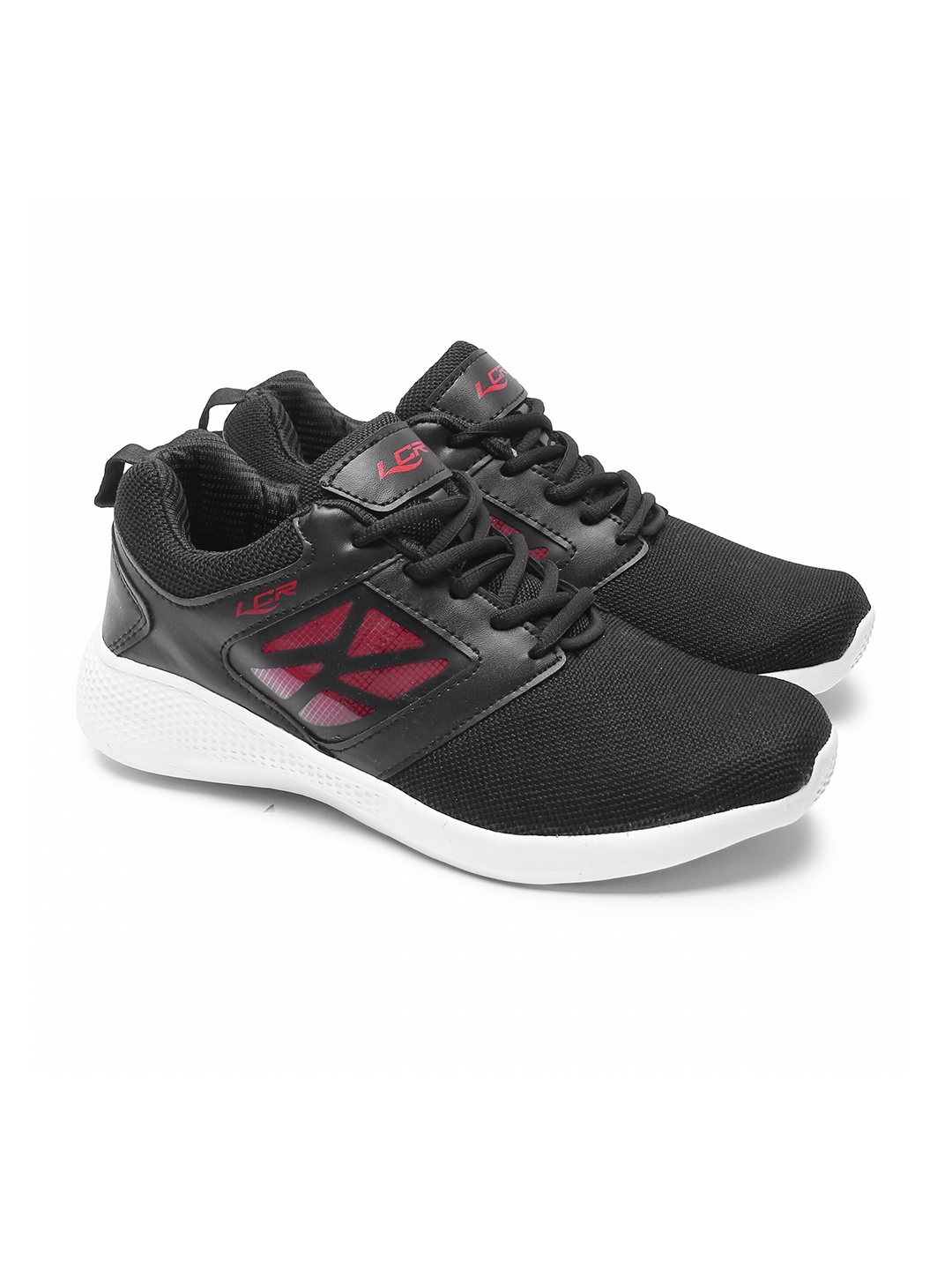 

Lancer Men Black & Red Mesh Running Non-Marking Shoes