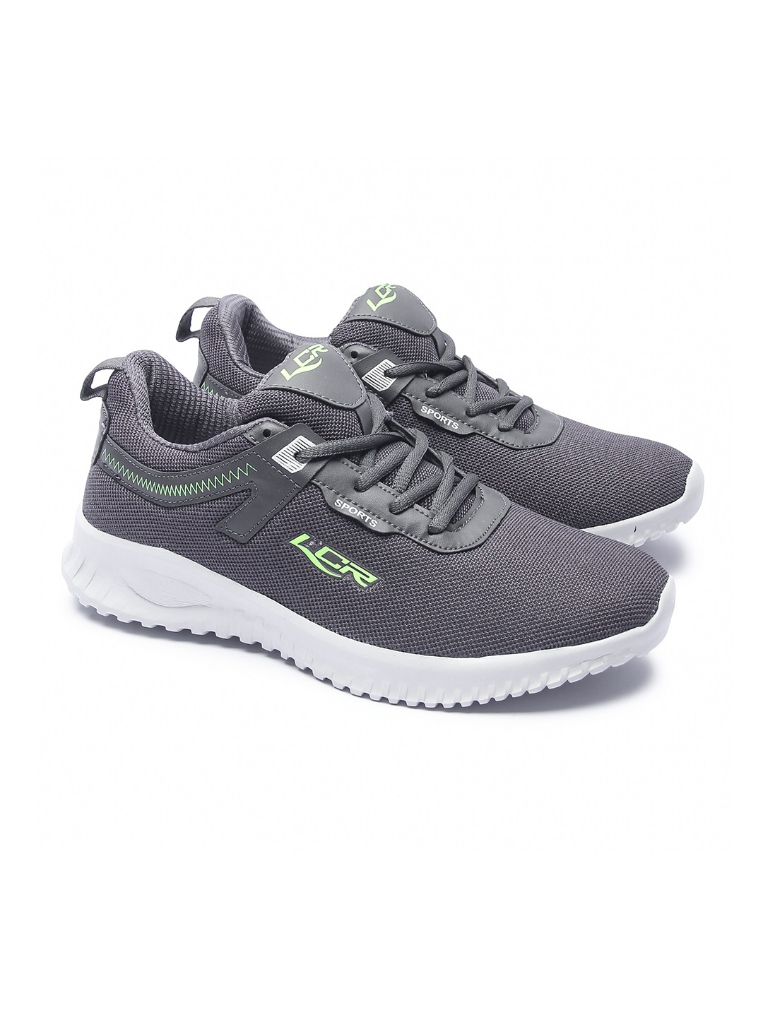 

Lancer Men Grey & White Mesh Running Non-Marking Shoes
