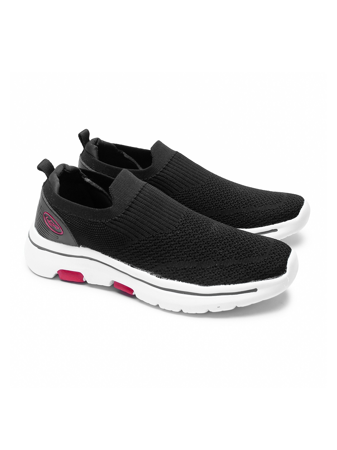 Lancer Men Black Textile Running Non-Marking Shoes
