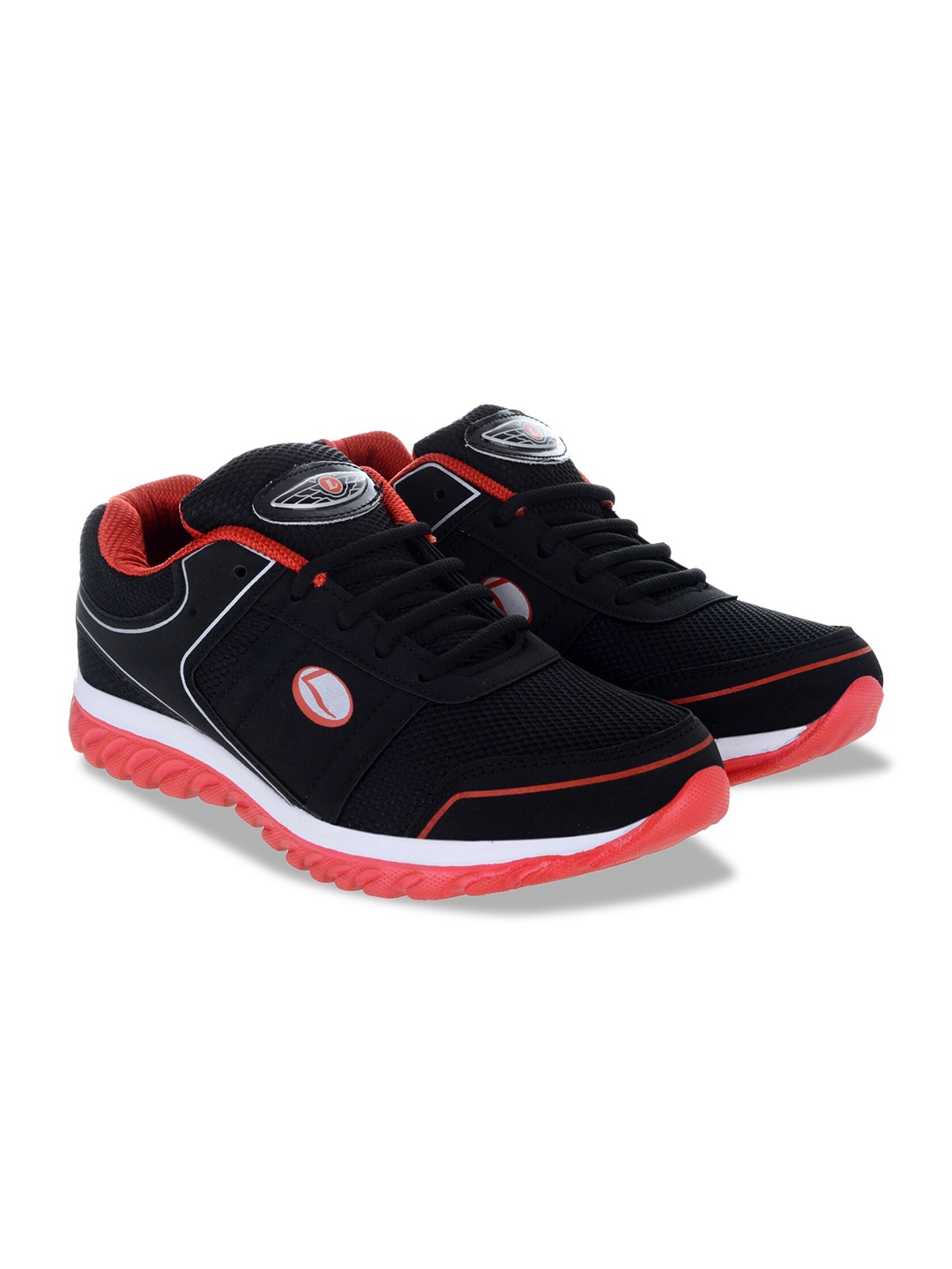 

Lancer Men Black & Orange Textile Running Non-Marking Shoes