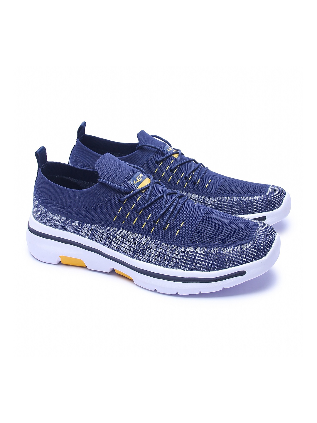 Lancer Men Navy Blue Textile Running Non-Marking Shoes
