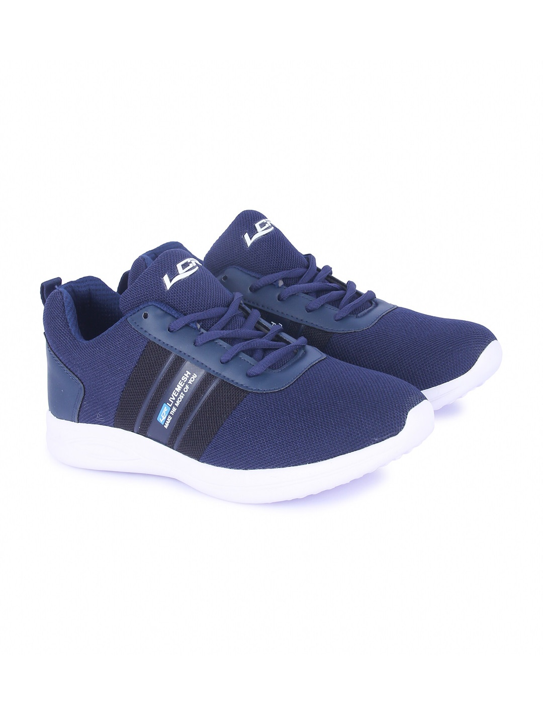 

Lancer Men Navy Blue & White Textile Running Non-Marking Shoes