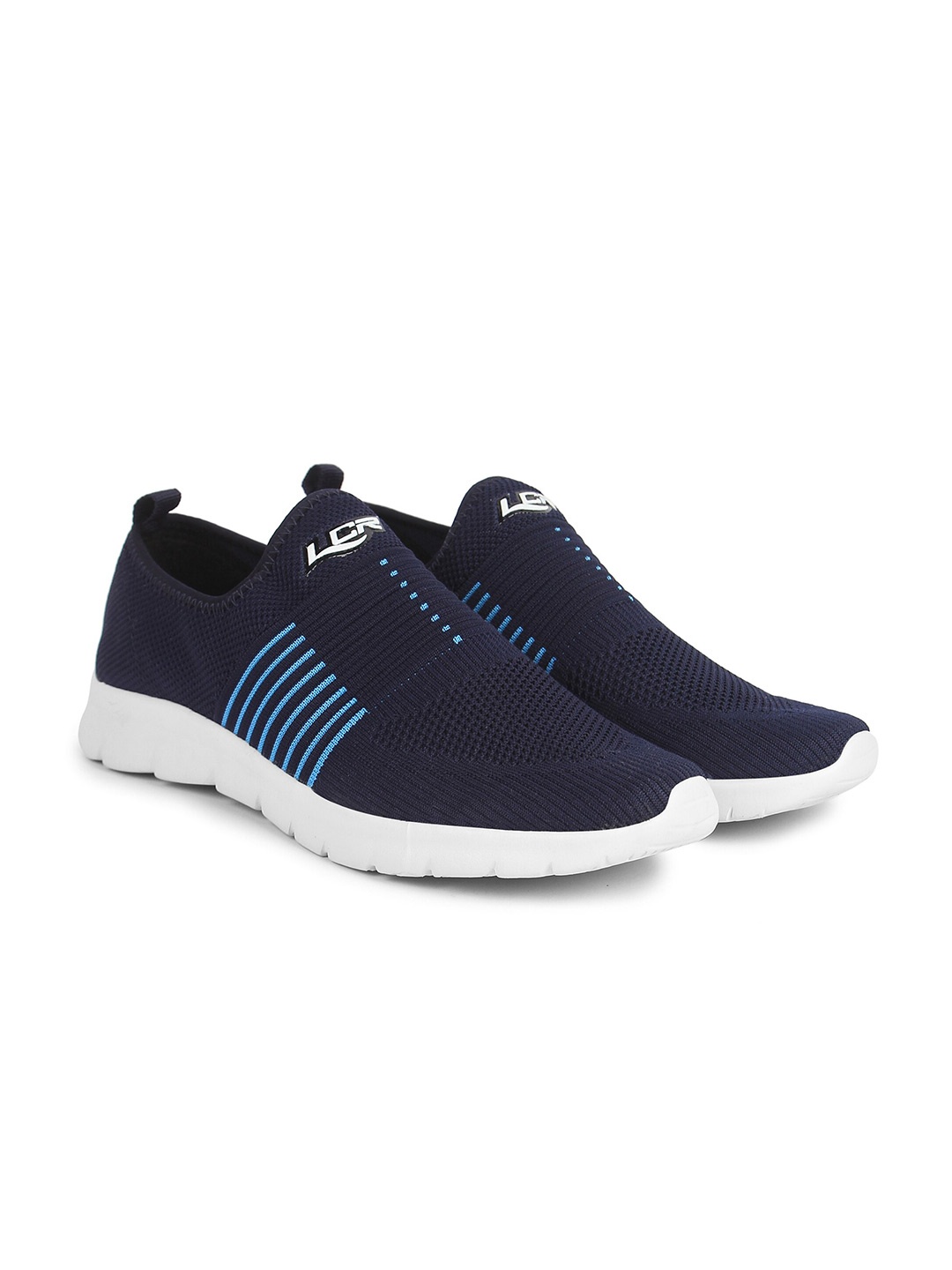 

Lancer Men Navy Blue & White Textile Running Non-Marking Shoes