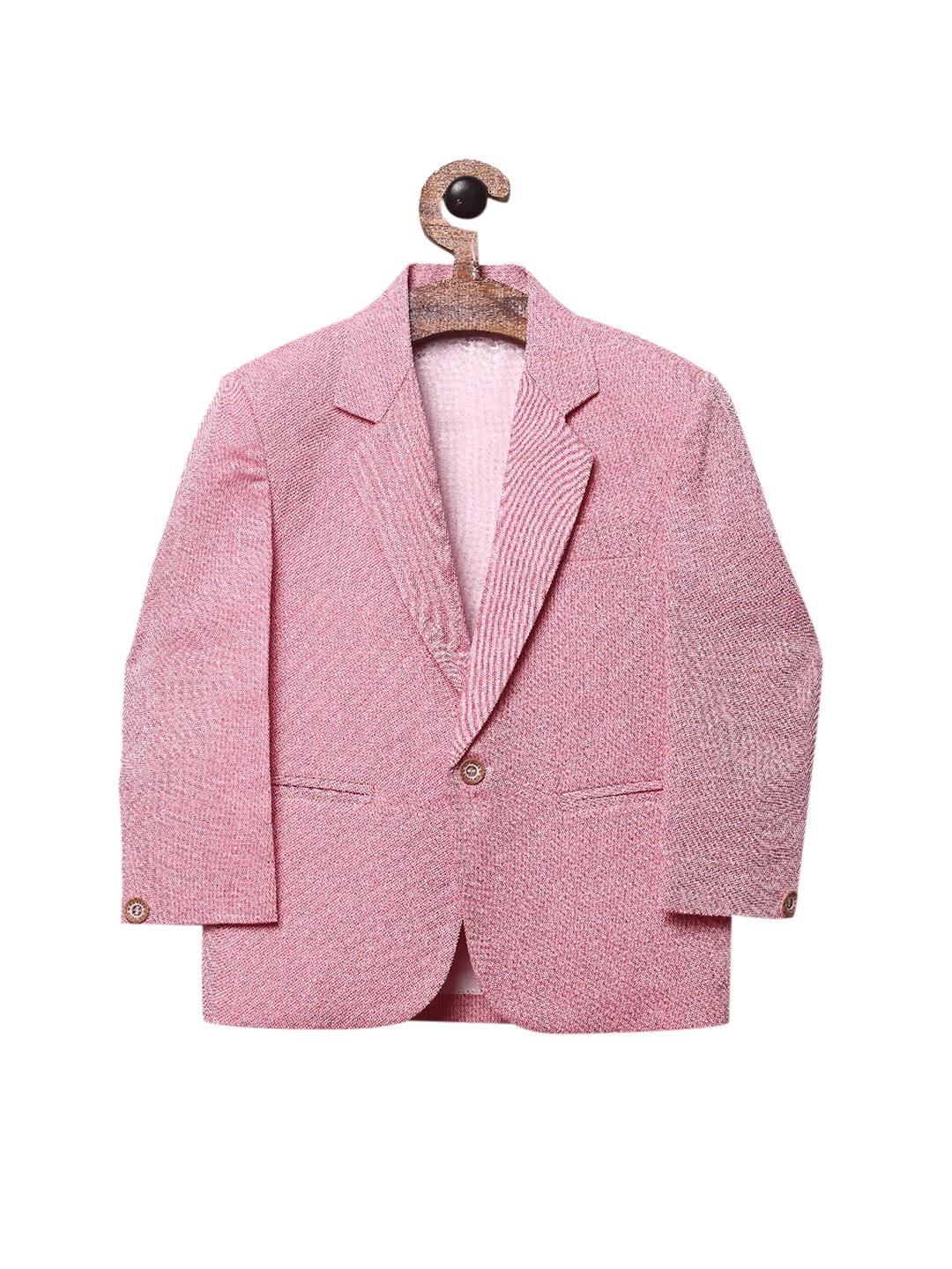 

RIKIDOOS Boys Pink Solid Cotton Blazers