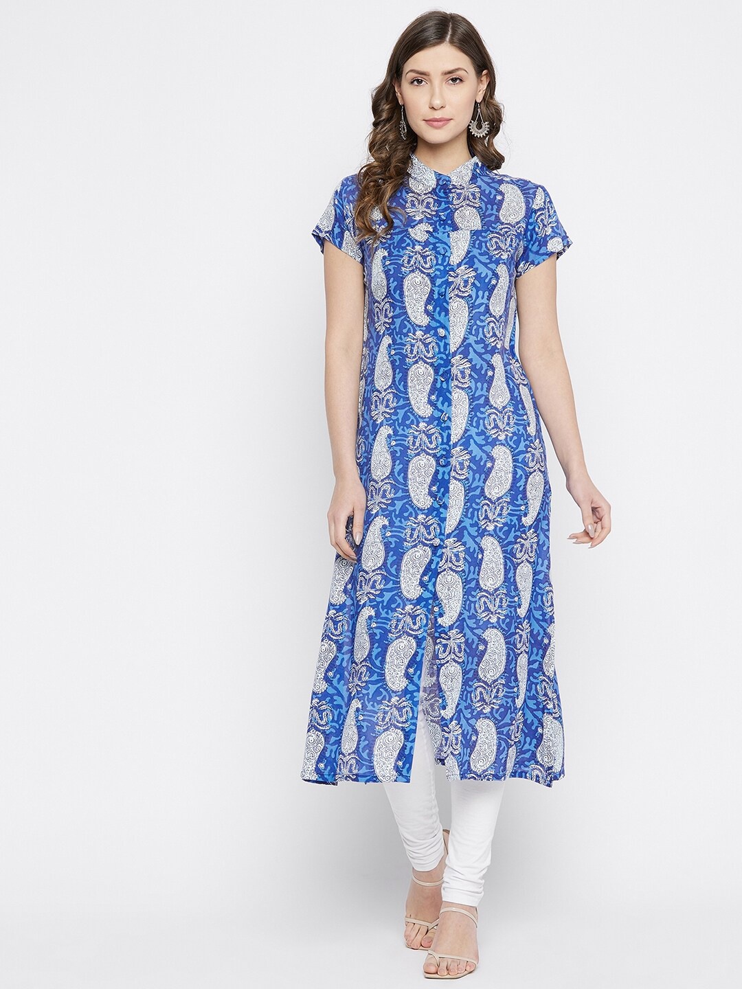 

HELLO DESIGN Women Blue Paisley Printed Kurta