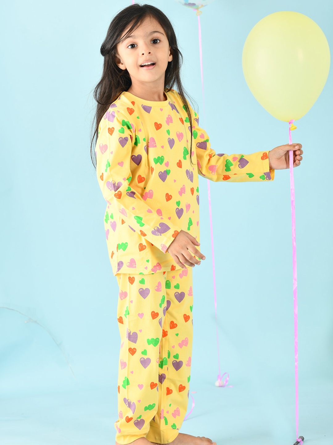 

Anthrilo Girls Yellow Printed Night suit