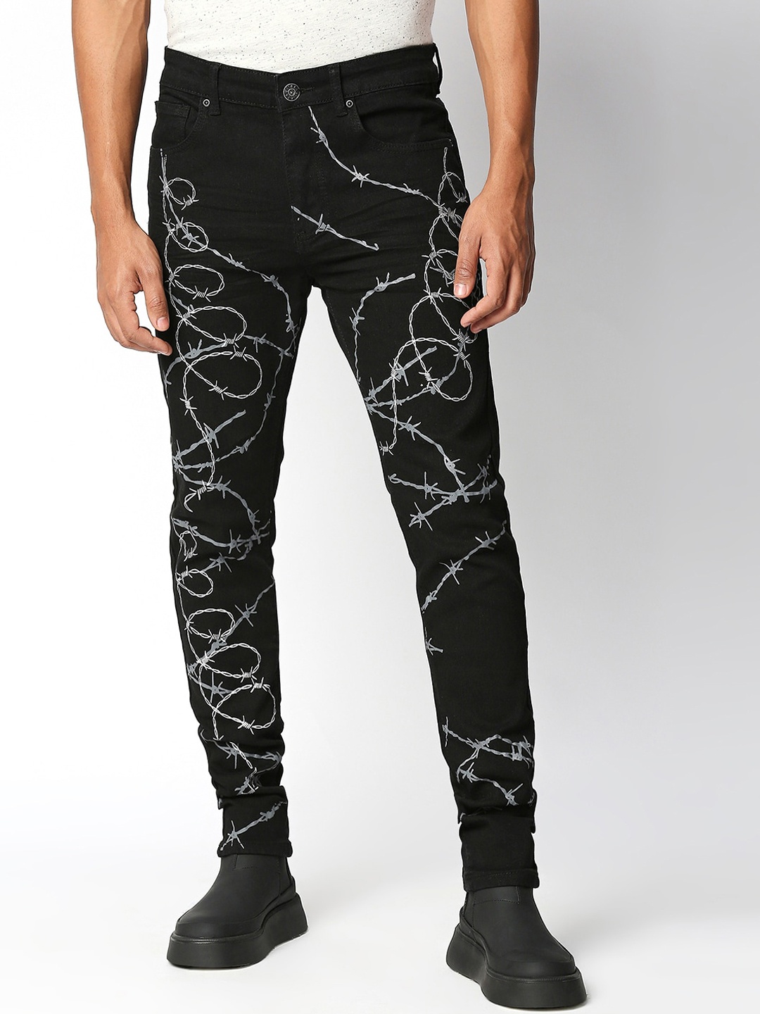 

WAIMEA Men Black Skinny Fit Stretchable Jeans