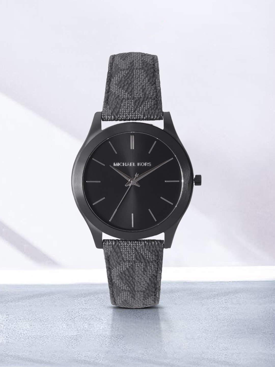 

Michael Kors Men Black Dial & Charcoal Grey Straps Slim Runway Analogue Watch MK8908
