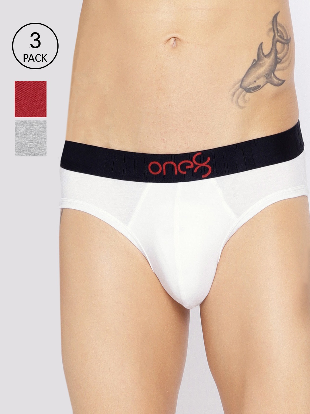 

one8 by Virat Kohli Men Pack of 3 Solid Premium Cotton Fashion Briefs, White