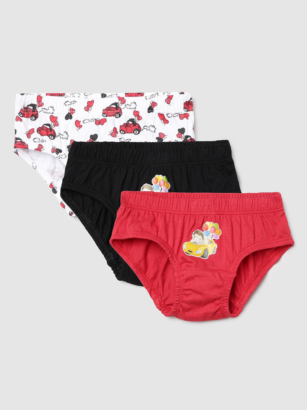 

max Pack of 3 Boys Printed Briefs - NOOSDB01MULTI, Red