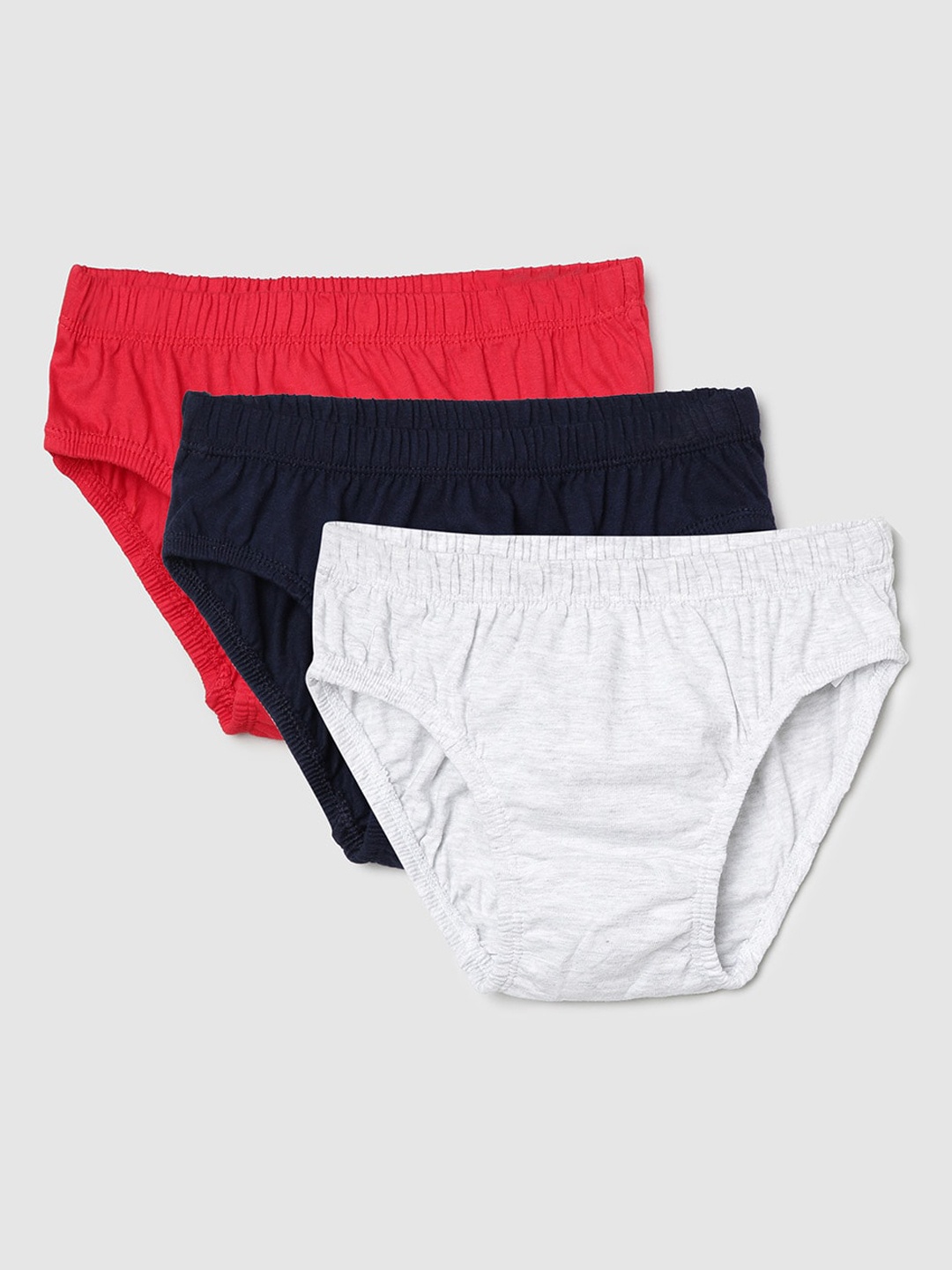 

max Boys Pack of 3 Cotton Basic Briefs, Red