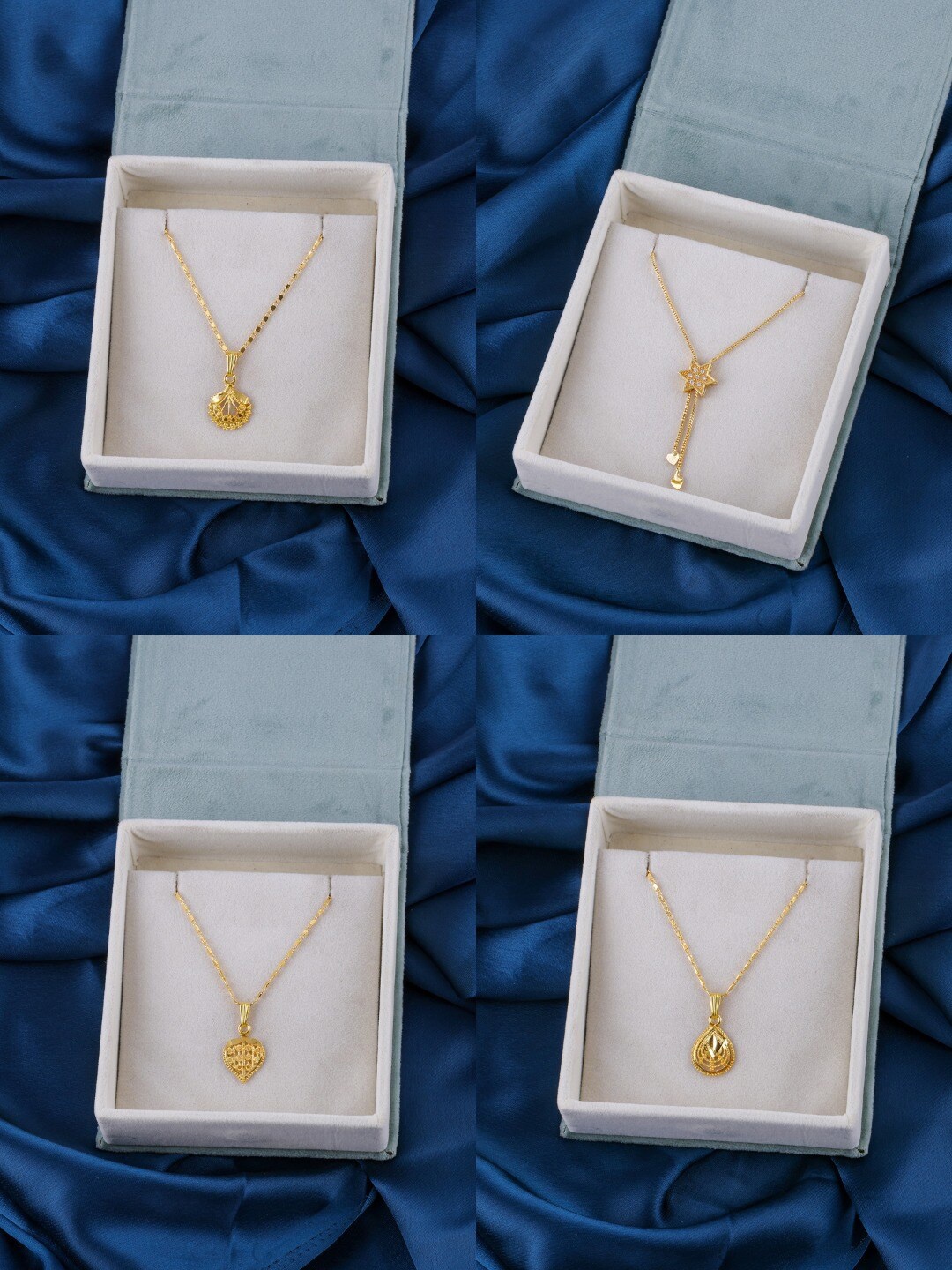 

Brandsoon Gold-Plated Brass Minimal Chain Pack Of 4