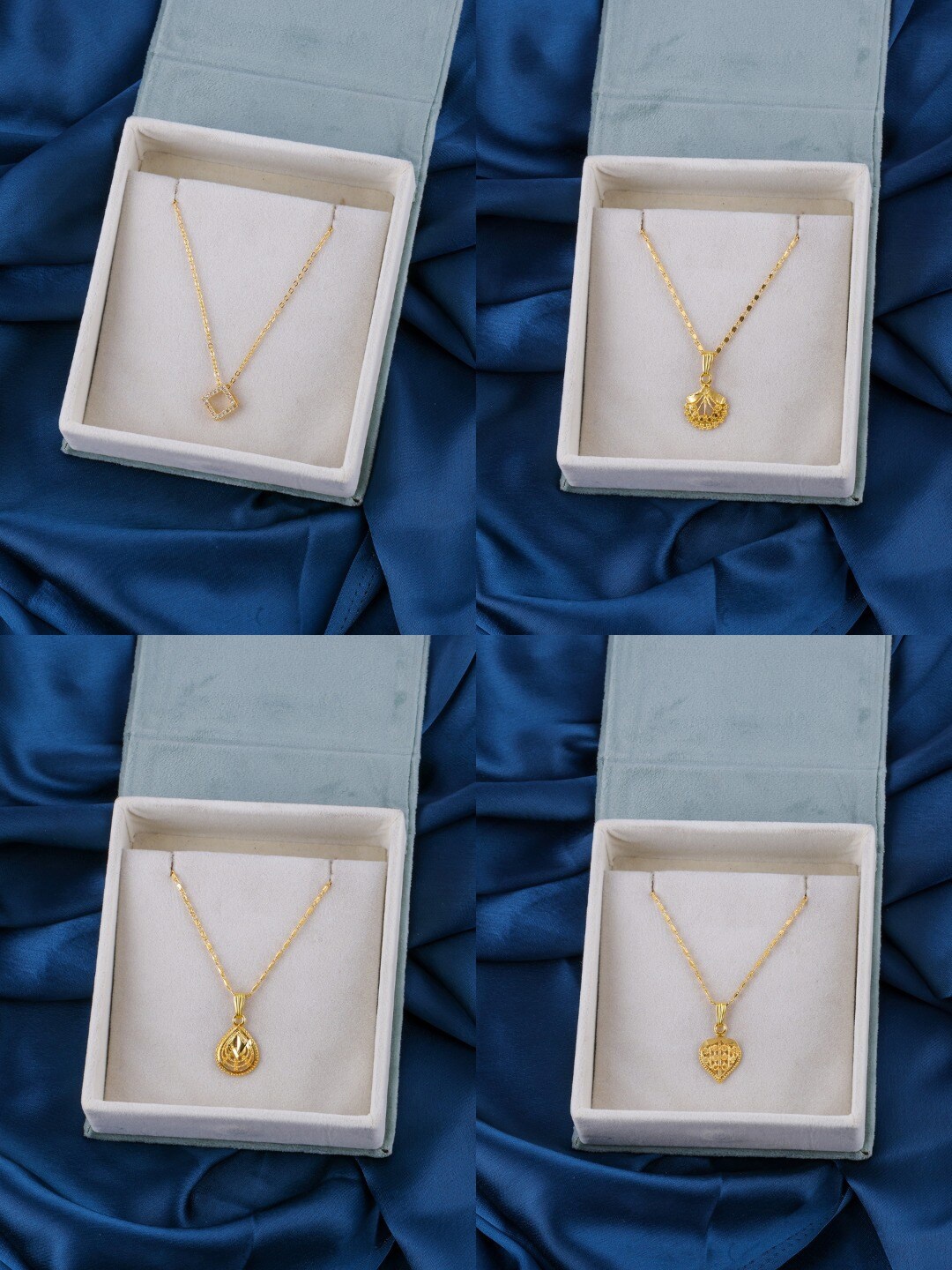 

Brandsoon Women Brass Gold-Plated Set of 4 Chain with Pendant