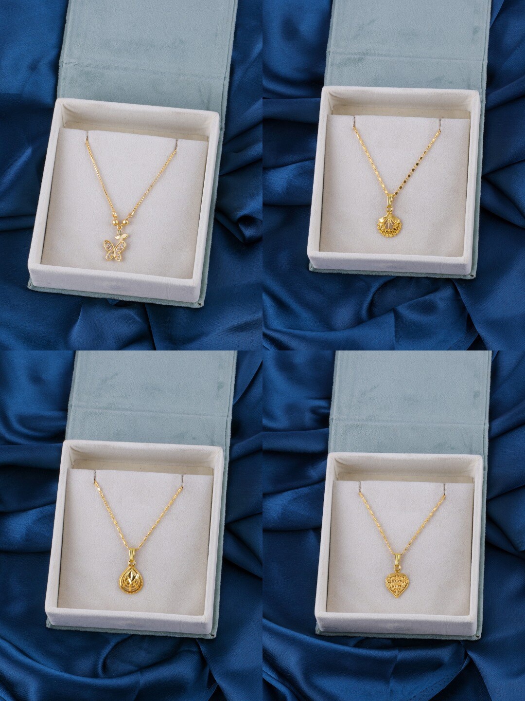 

Brandsoon Gold-Plated Brass Minimal Chain Pack Of 4
