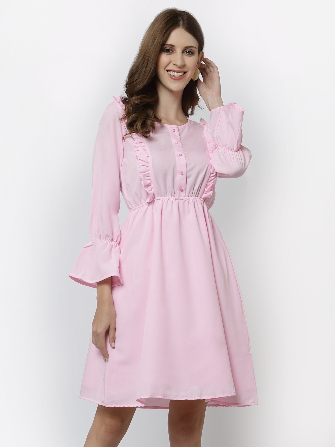 

Karmic Vision Women Pink Crepe Dress