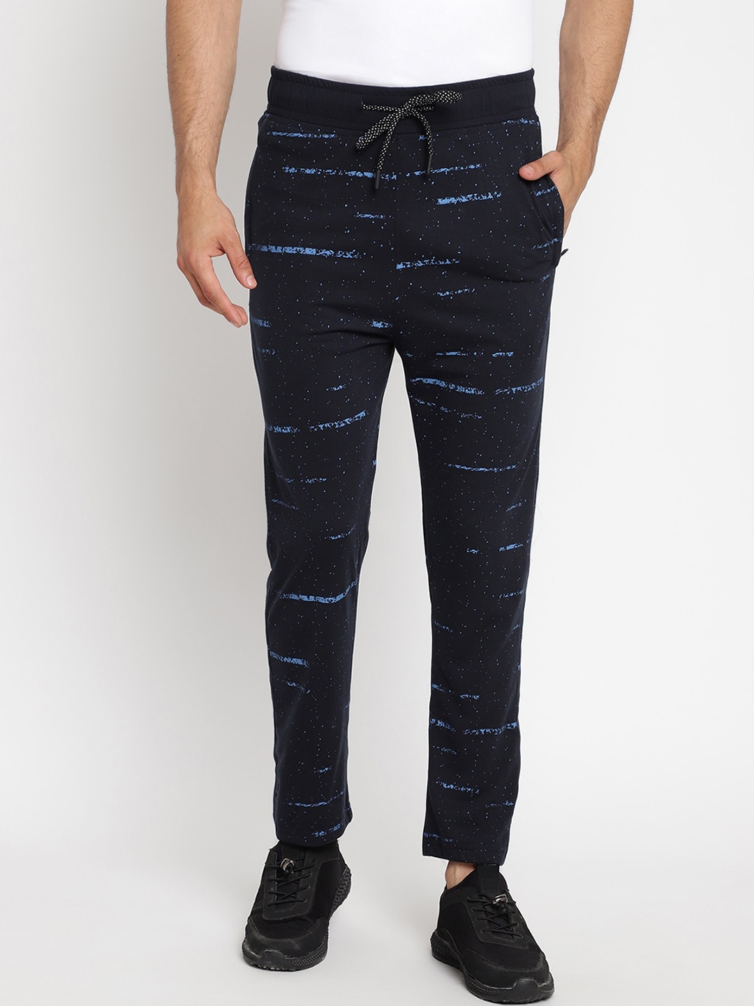 

Gallus Men Navy Blue Self-Design Cotton Track Pants