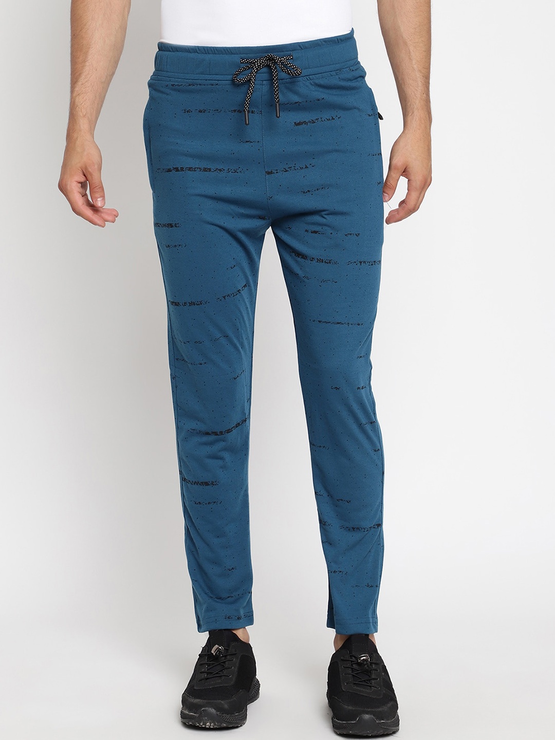 

Gallus Men Blue Self-Design Cotton Track Pants