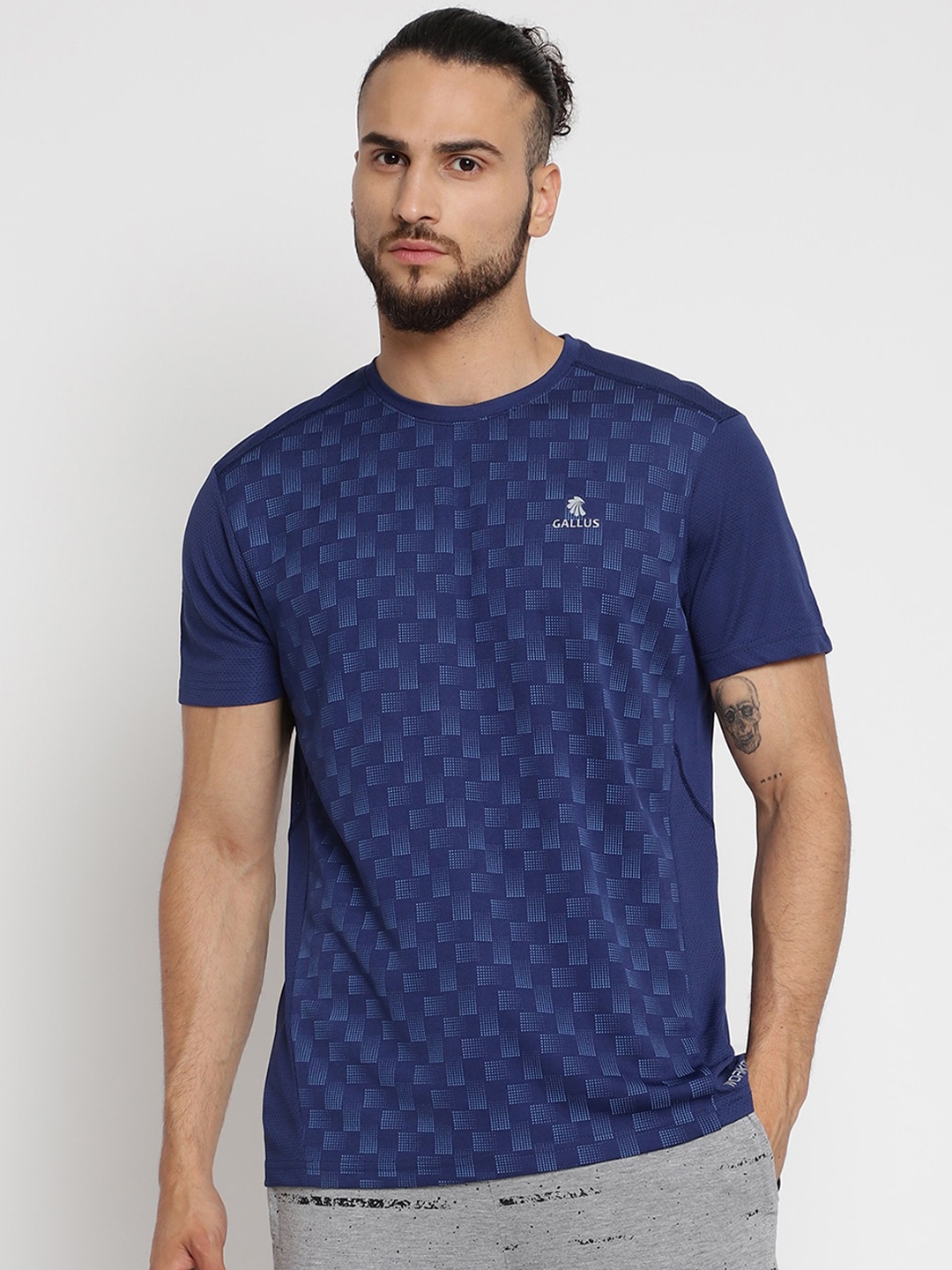 

Gallus Men Navy Blue Printed T-shirt