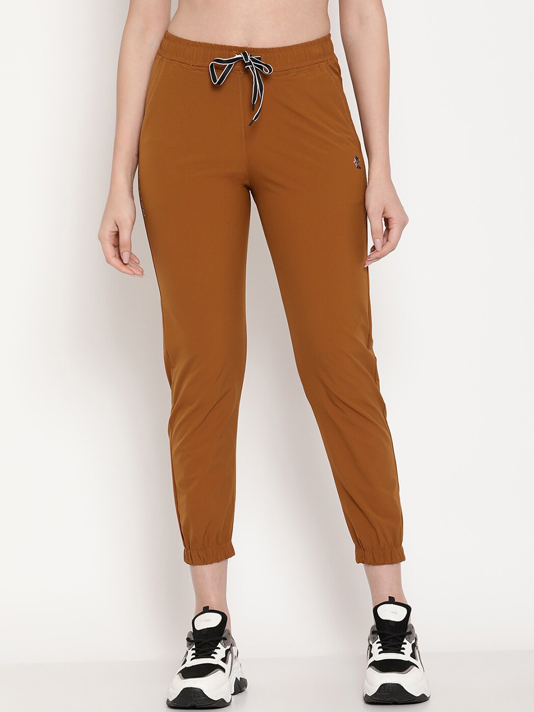 

Gallus Women Rust Orange Solid Stretchable Track Pants