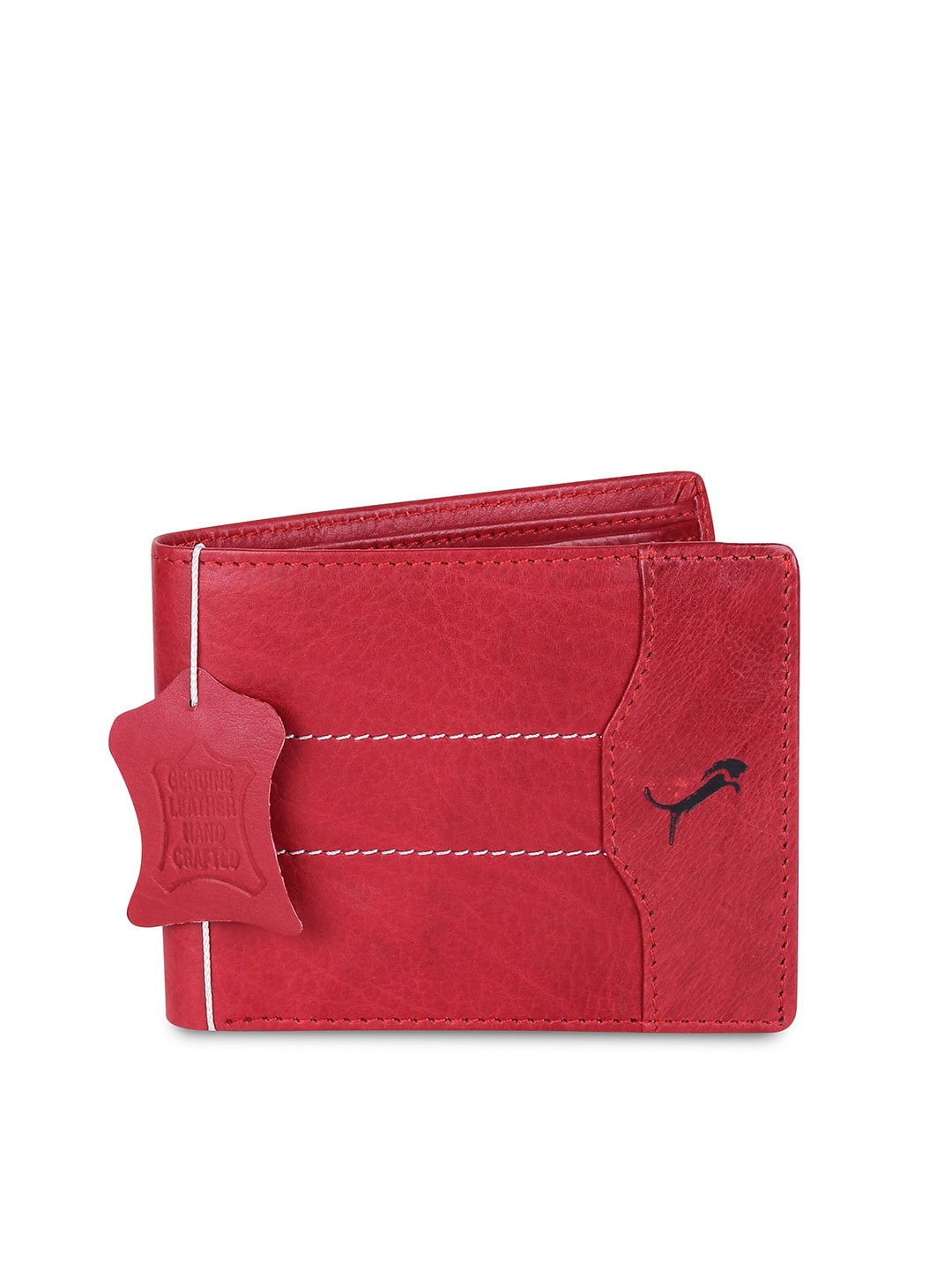 

WILD EDGE Men Red Leather Two Fold Wallet